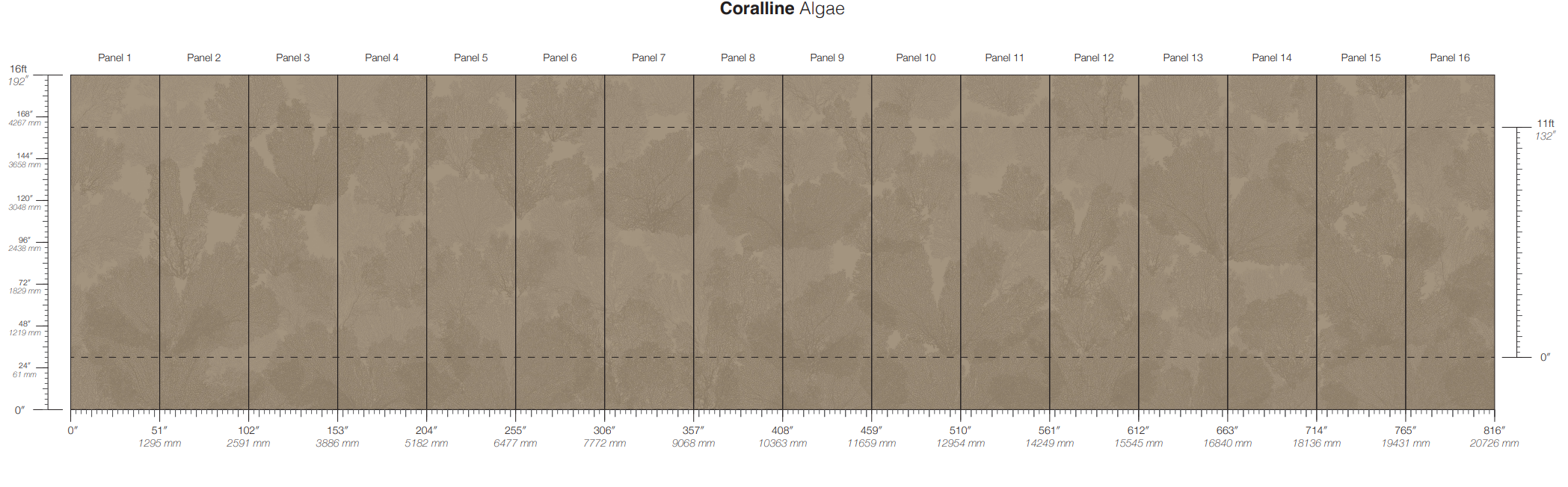 Calico Wallpaper: Coralline in Algae (vinyl panels)