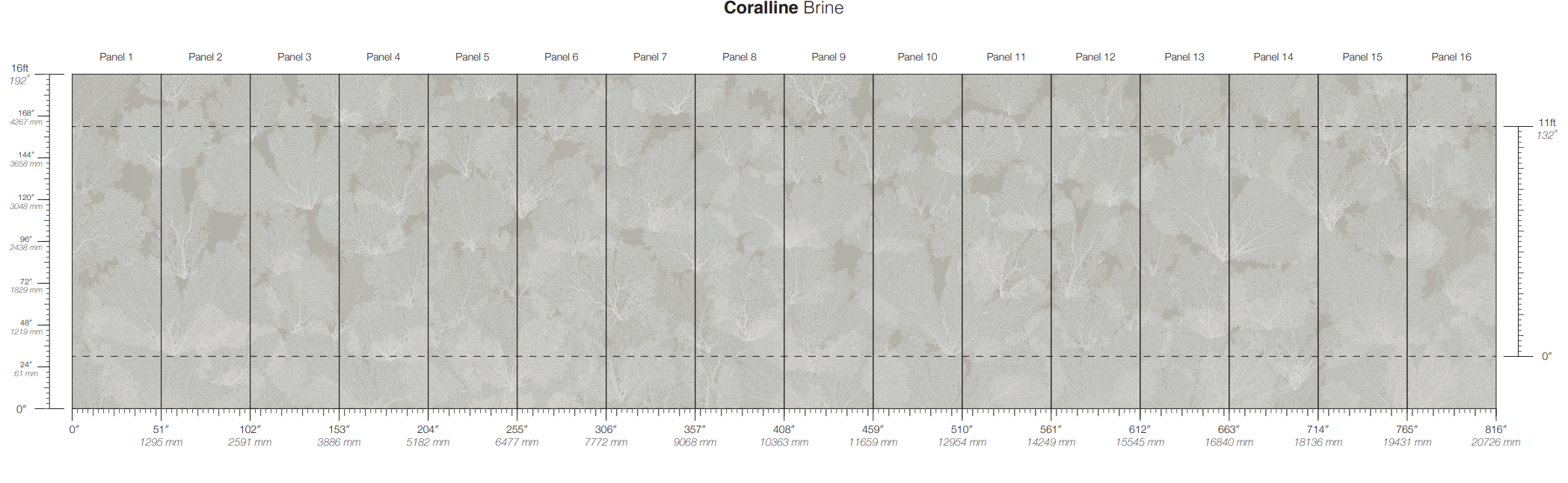 Calico Wallpaper: Coralline in Algae (vinyl panels)