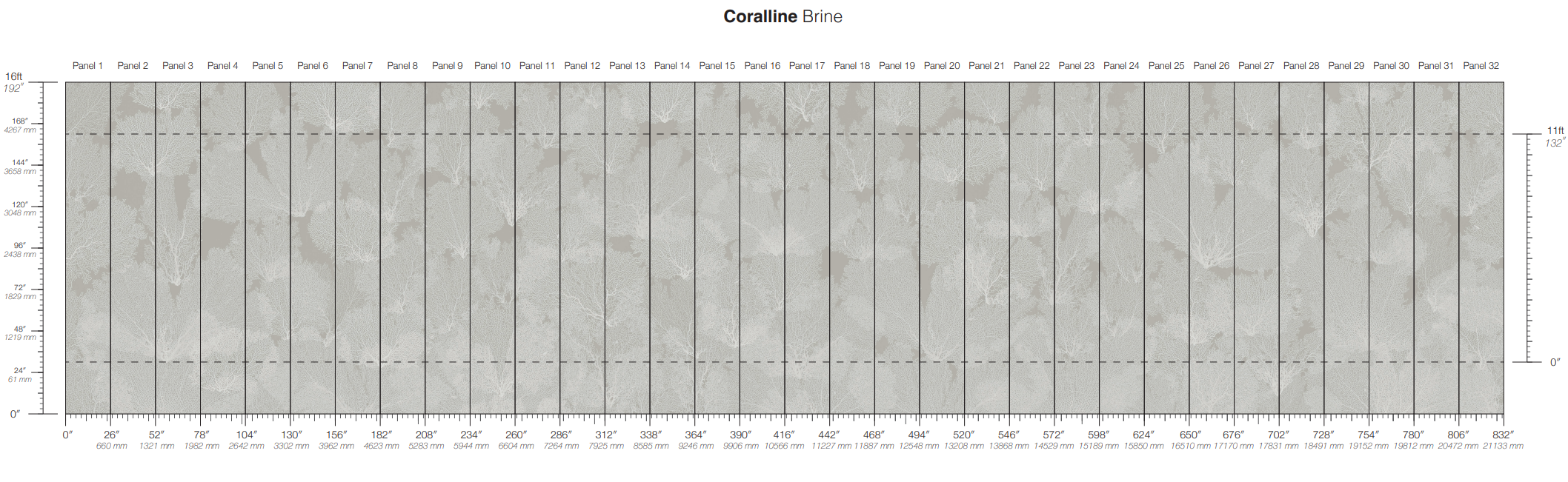 Calico Wallpaper: Coralline in Algae (panels)