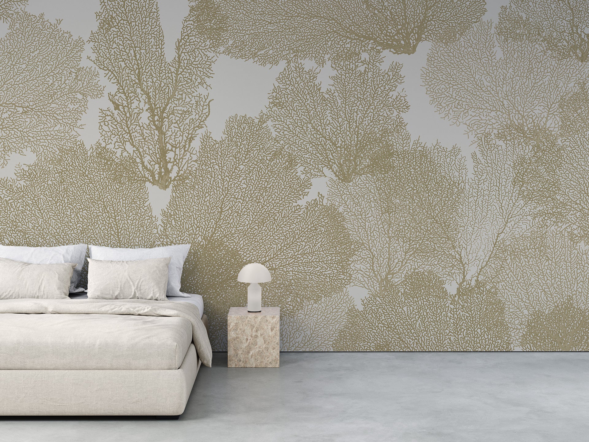 Calico Wallpaper: Coralline in Kelp (installed)