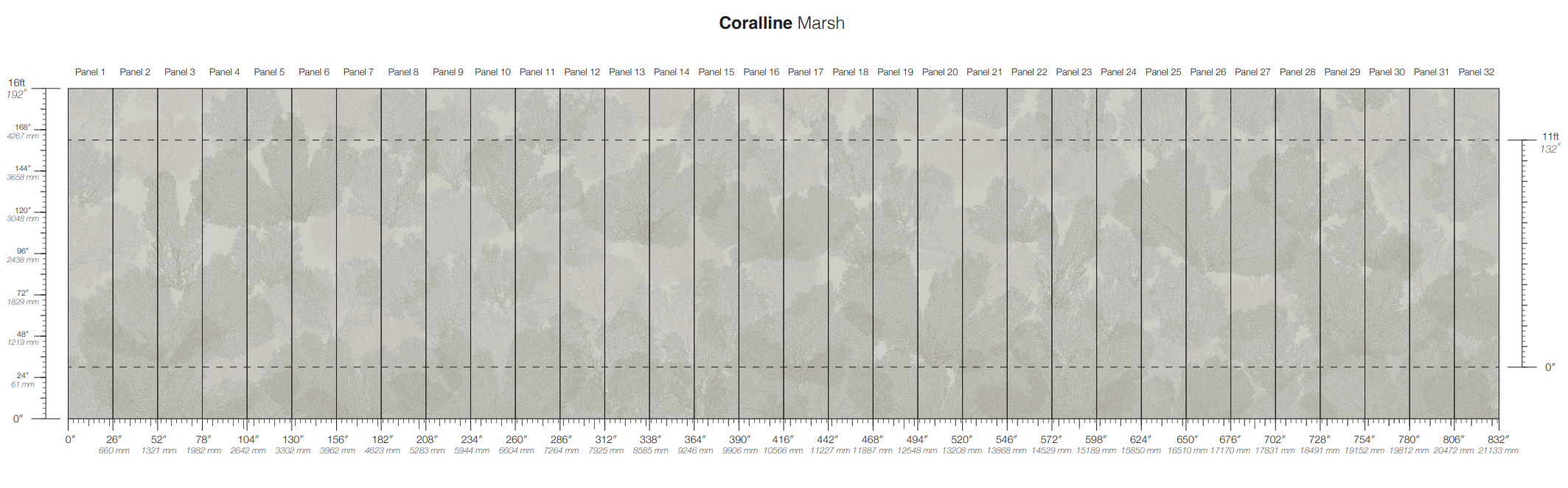 Calico Wallpaper: Coralline in Algae (panels)