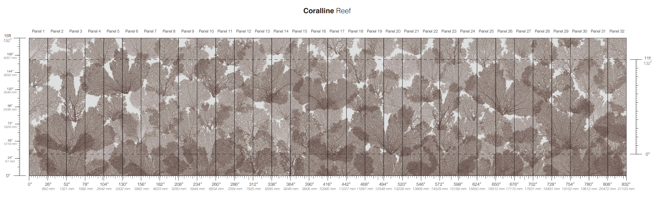 Calico Wallpaper: Coralline in Reef (panels)