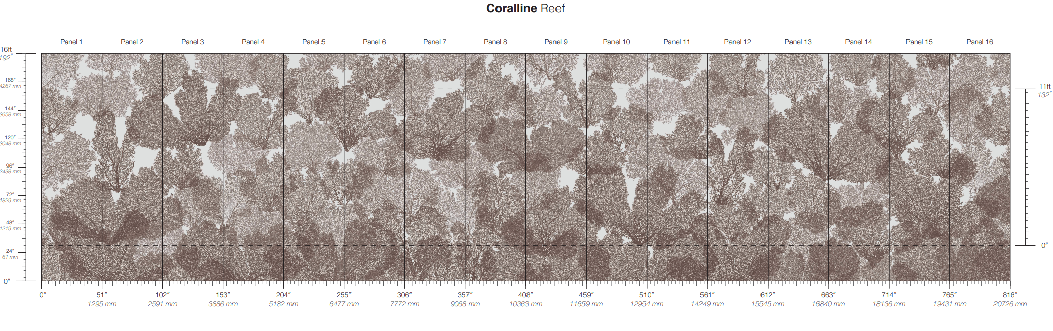 Calico Wallpaper: Coralline in Reef (vinyl panels)