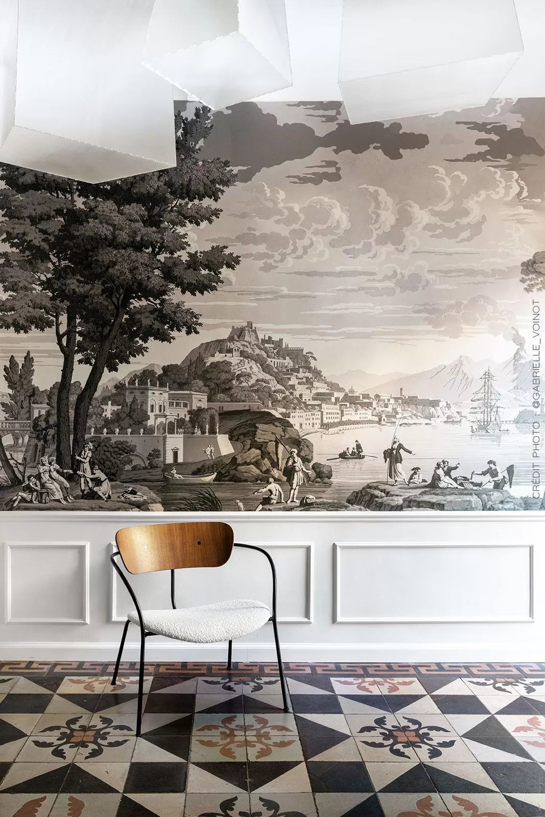 Le Grand Siecle: Views From Italy Wallpaper In Monochrome