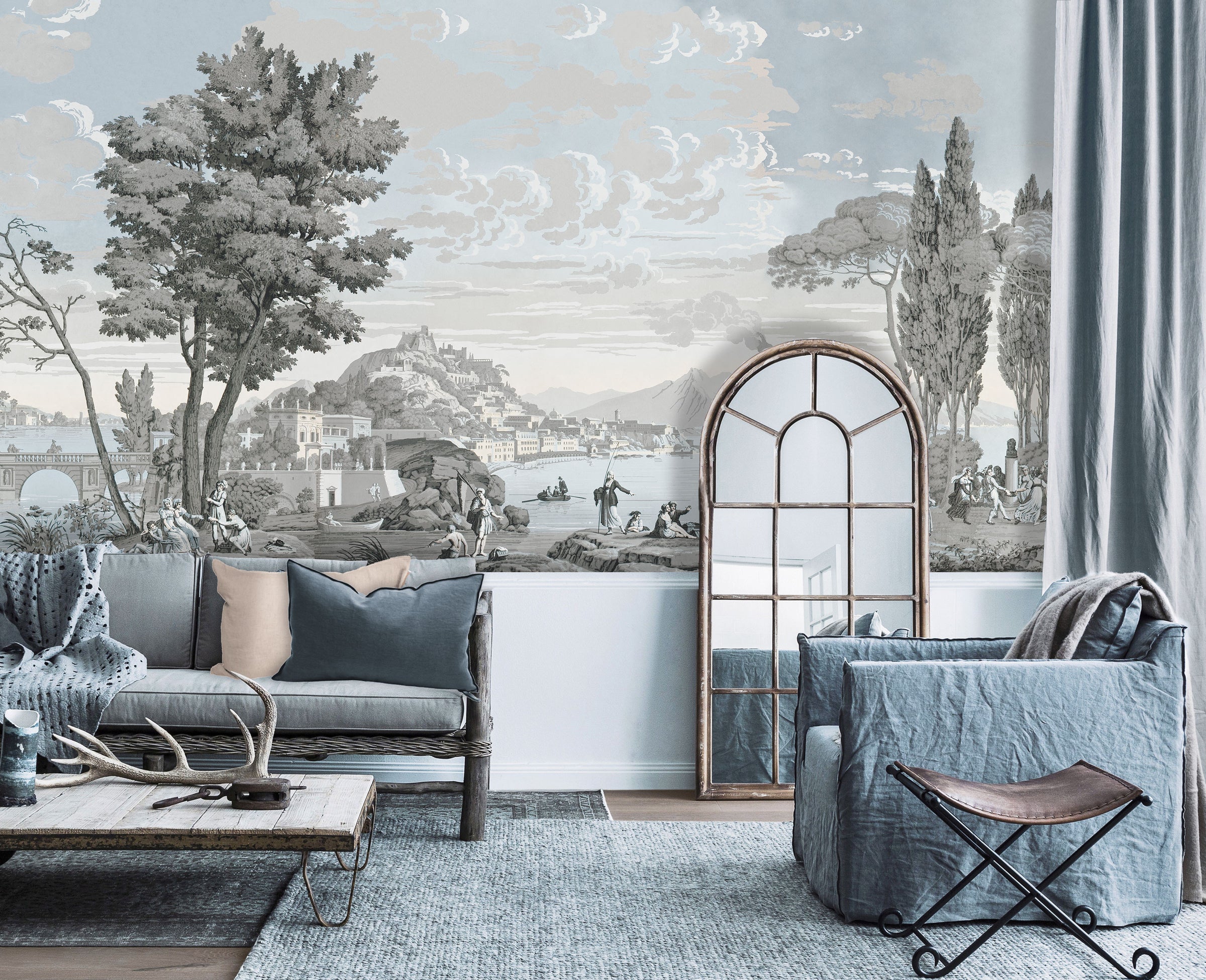 Le Grand Siecle: Views From Italy Wallpaper In Opal