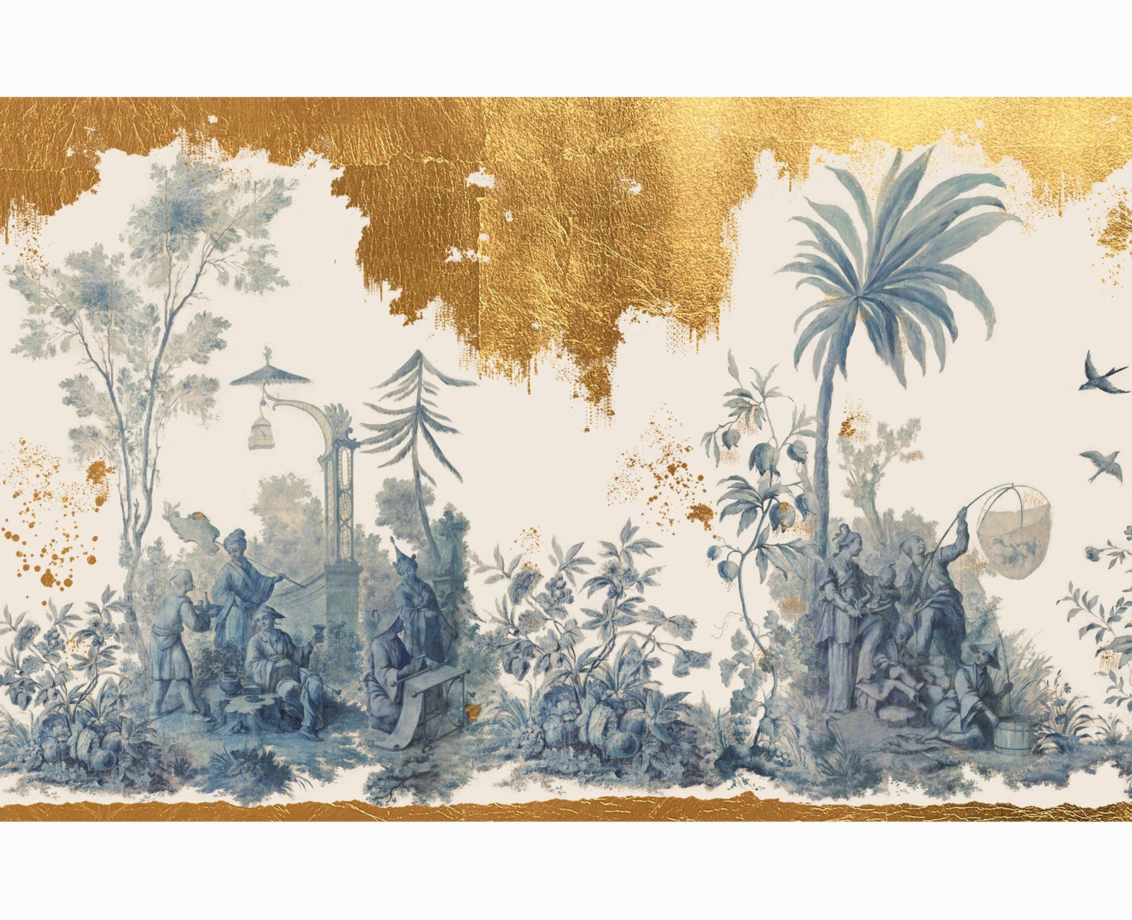 Le Grand Siecle: Sunday In The Countryside Gold Leaf Wallpaper