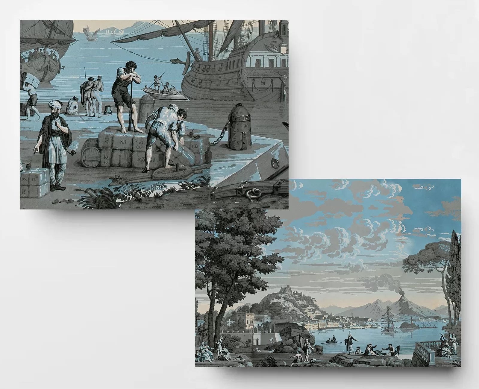 Le Grand Siecle: Views From Italy Wallpaper In Celestial Blue