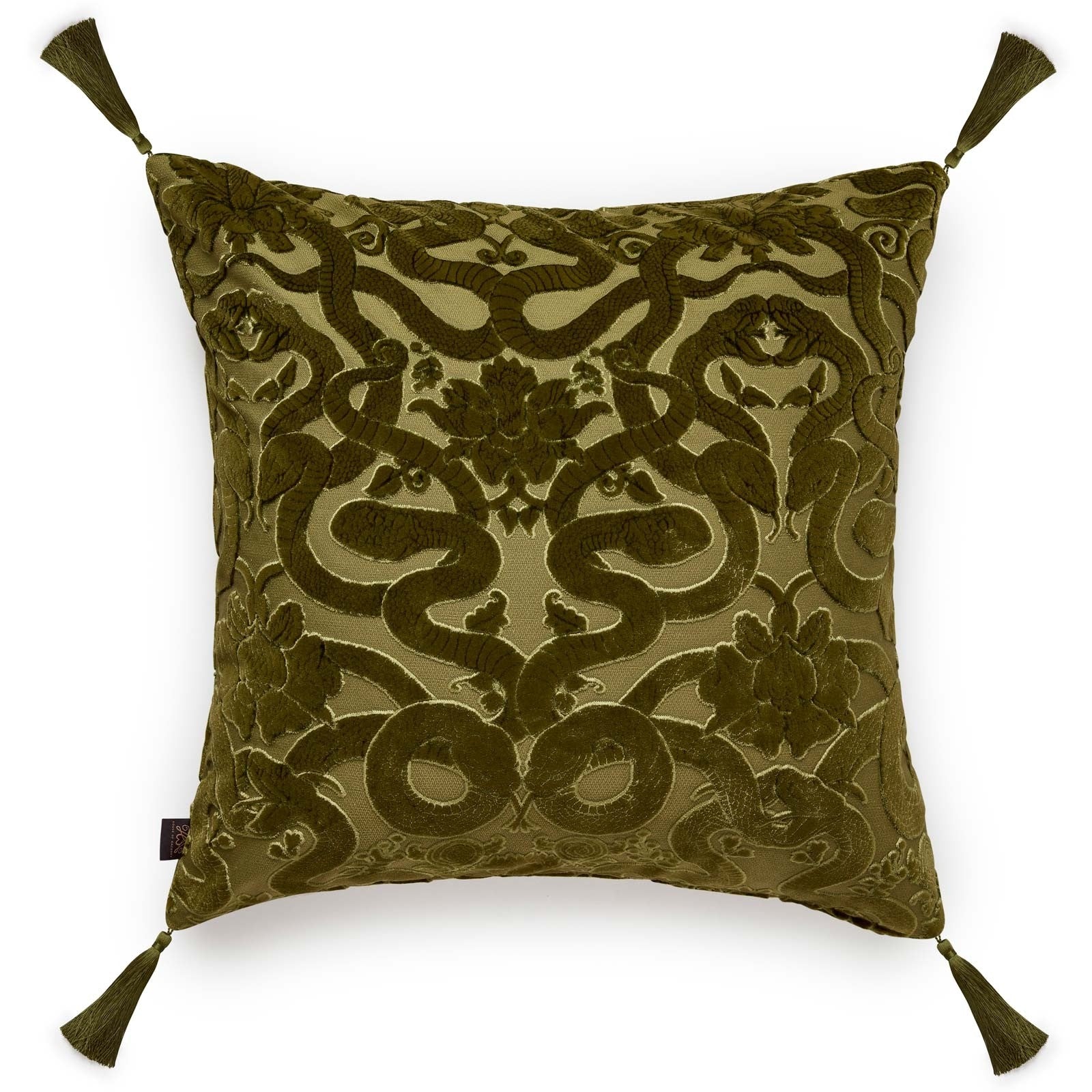 Olive green velvet clearance pillow