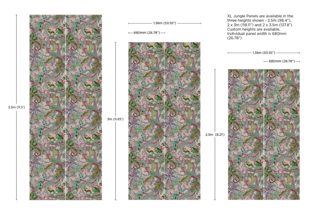 XL Jungle Modular Wallpaper Panels: Lacerta