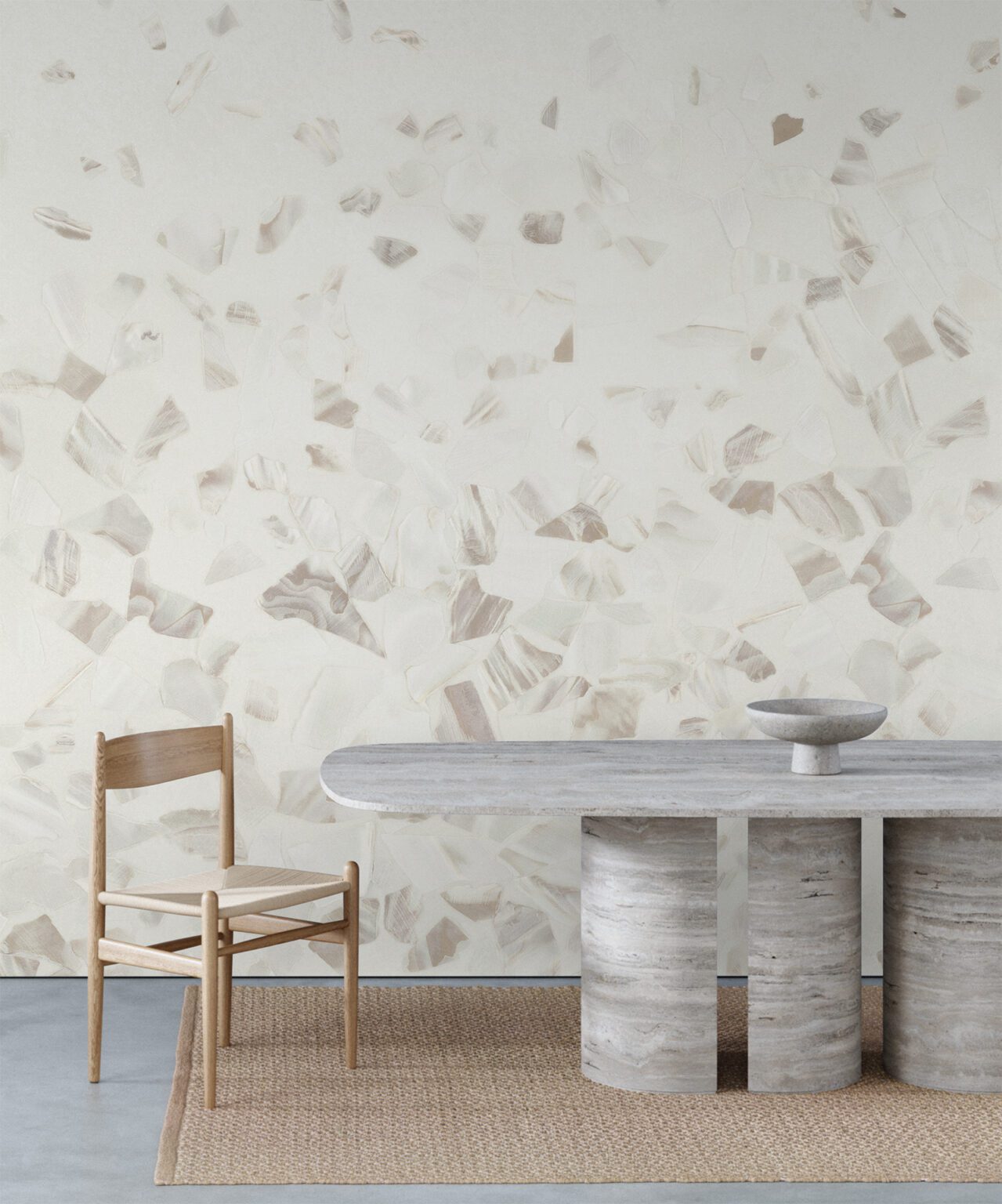Calico Wallpaper: Abalone in Moonwash (installed)