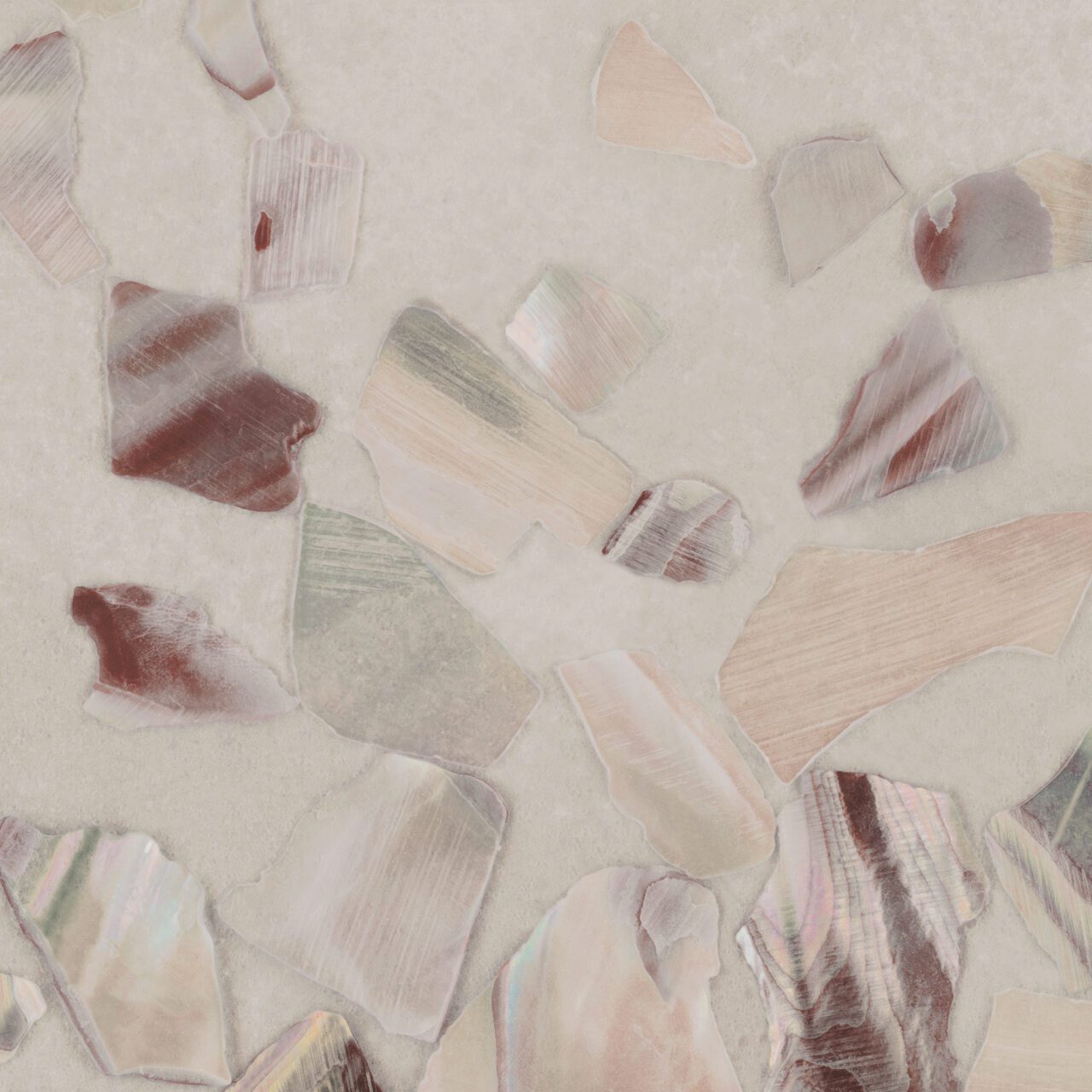 Calico Wallpaper: Abalone in Saltstone 