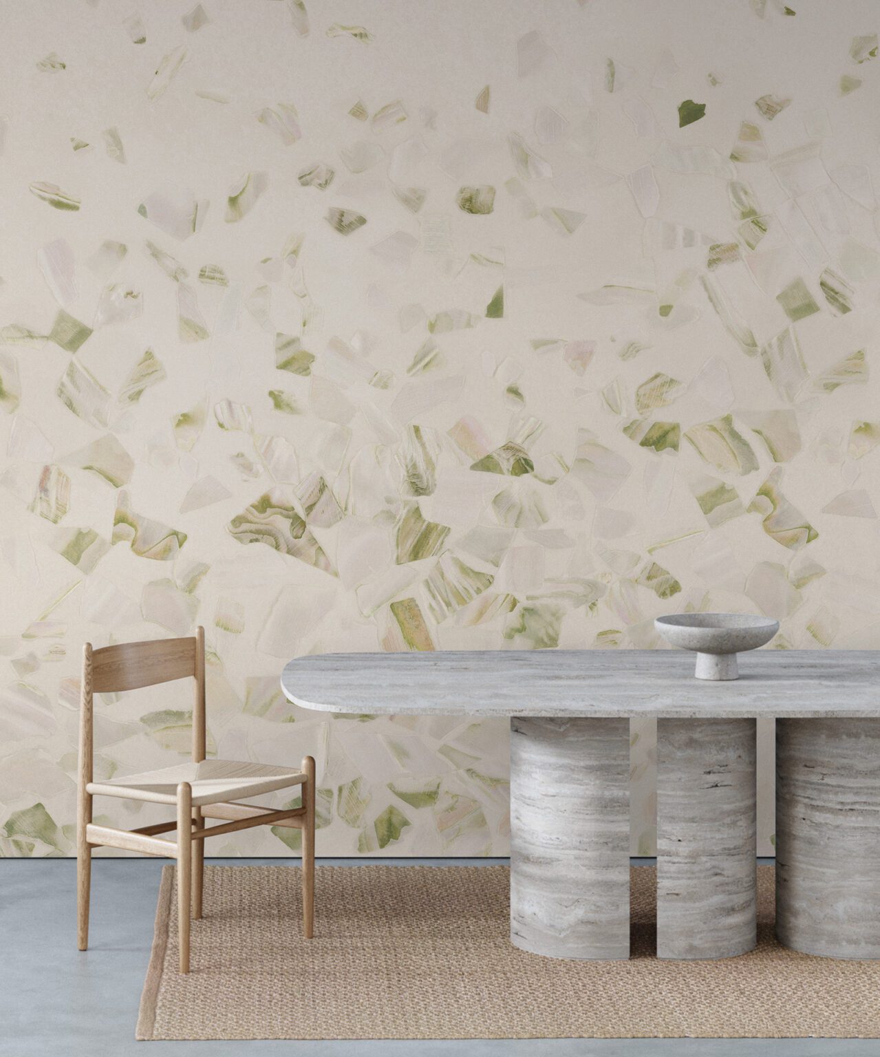 Calico Wallpaper: Abalone in Seaglass (installed)