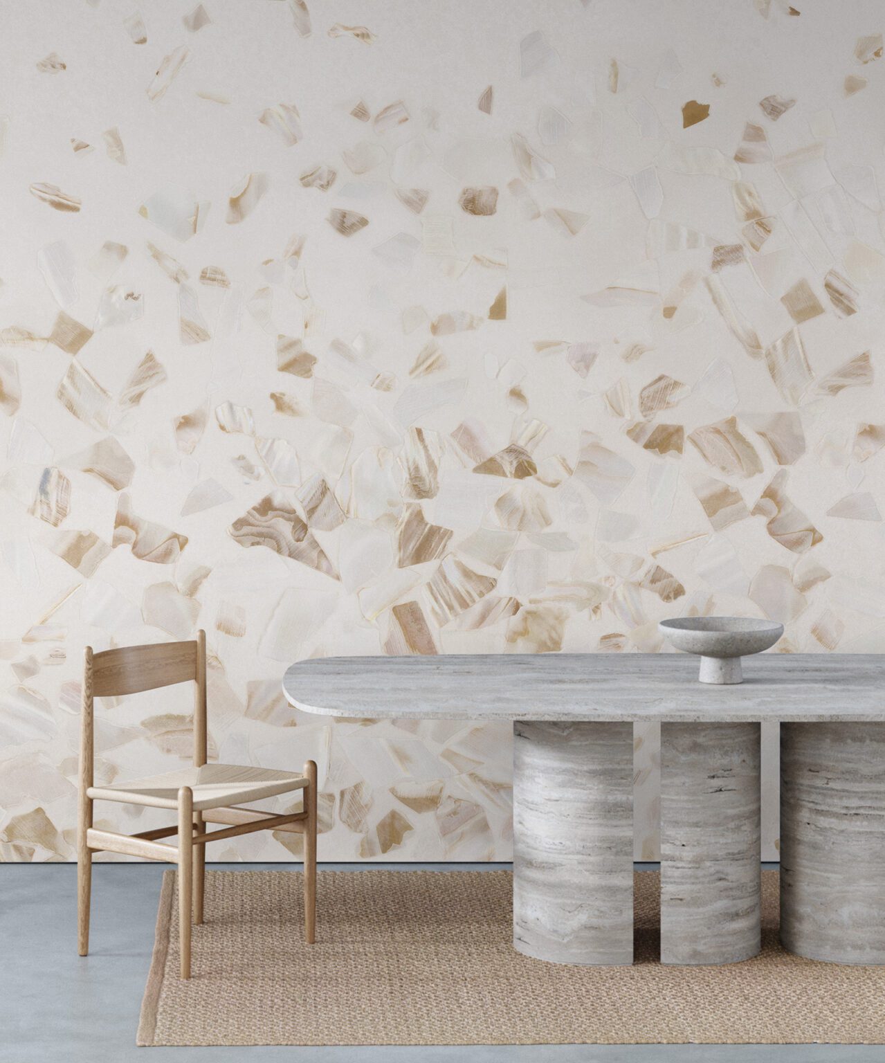 Calico Wallpaper: Abalone in Shoreline (installed)