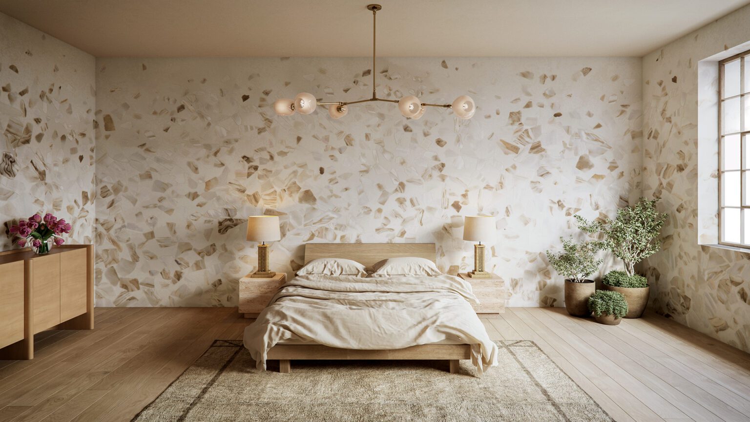 Calico Wallpaper: Abalone in -Shoreline (large install shot)