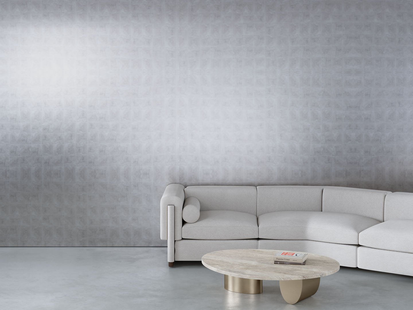 Calico Wallpaper:  Adorn in Argent Installed