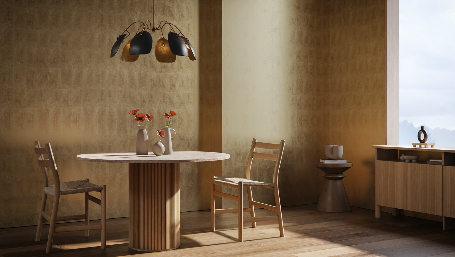 Calico Wallpaper:  Adorn in Aureate in Kitchen 