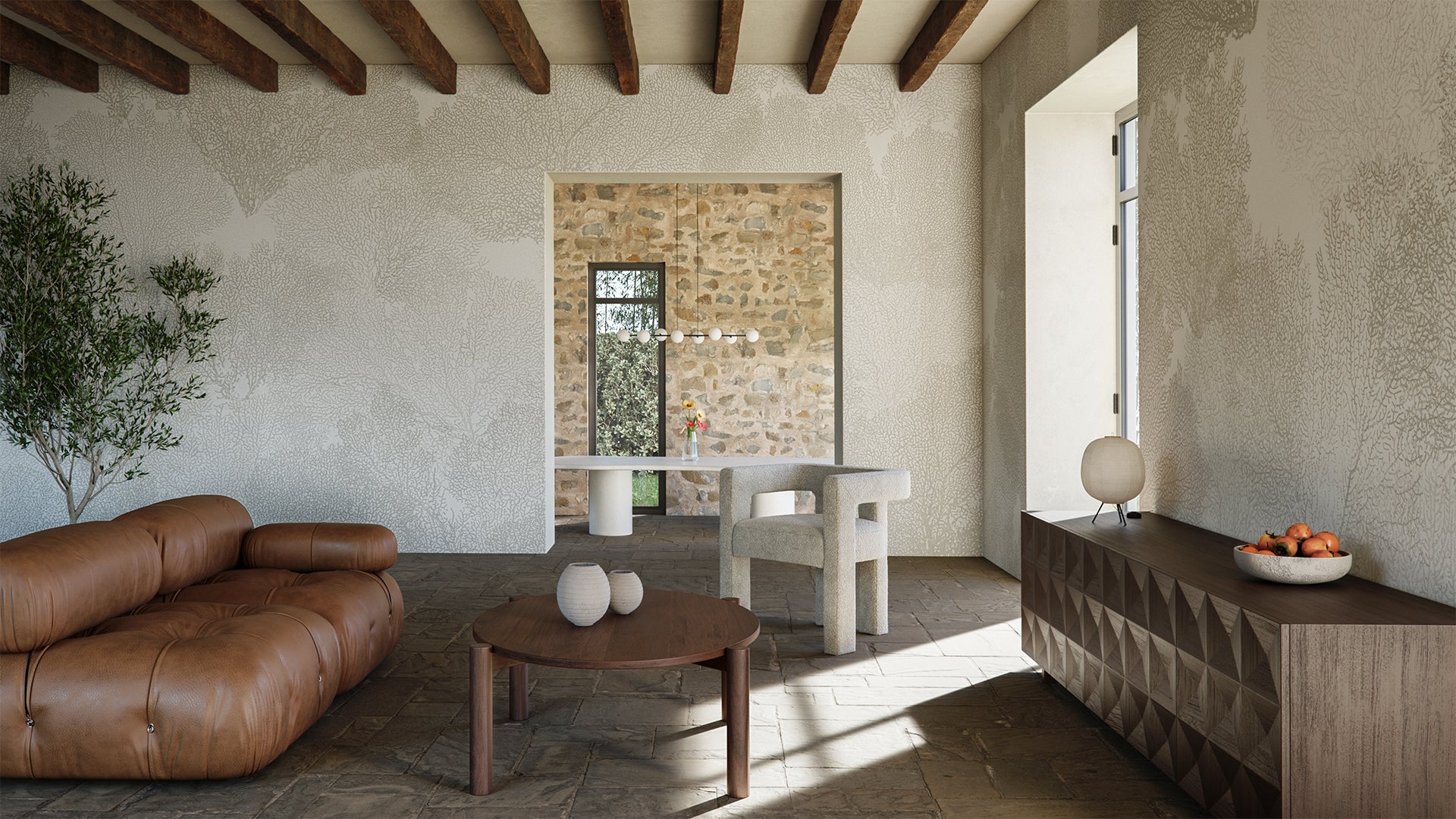 Calico Wallpaper: Coralline