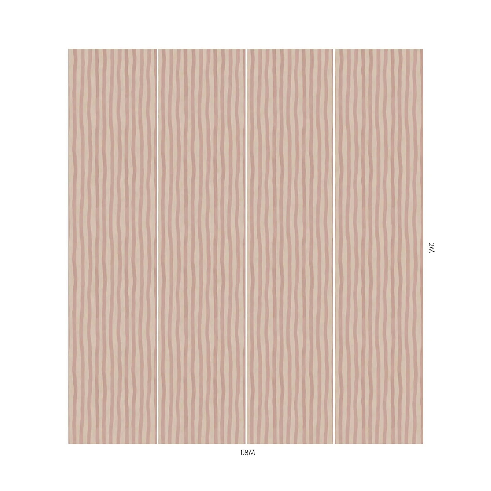  ARTIST'S STRIPE: Sakura & Astrantia (Pink on Peach) 6'6" half height