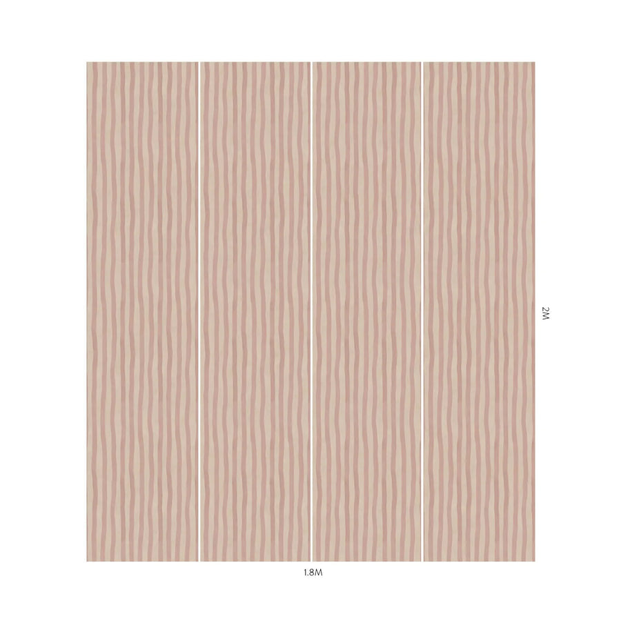  ARTIST'S STRIPE: Sakura & Astrantia (Pink on Peach) 6'6" half height
