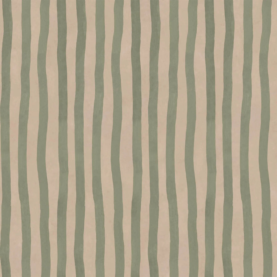 ARTIST'S STRIPE: Sap & Alabaster (Green on Taupe)