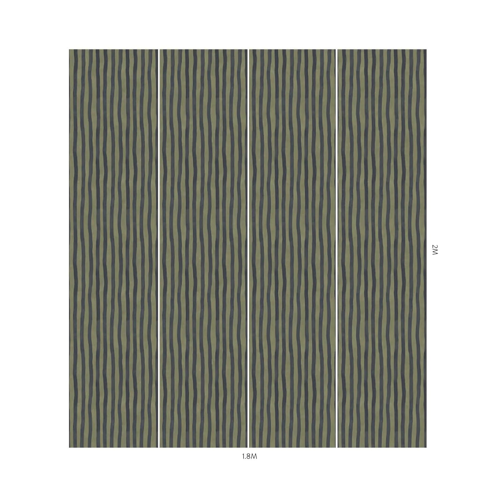 Artists Stripe: Lauristine Galaxias (Green & Black) 6'6" Half Height
