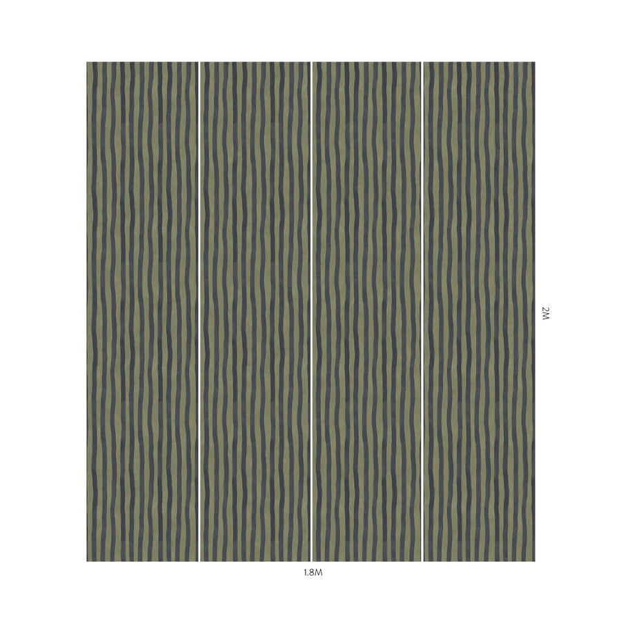 Artists Stripe: Lauristine Galaxias (Green & Black) 6'6" Half Height