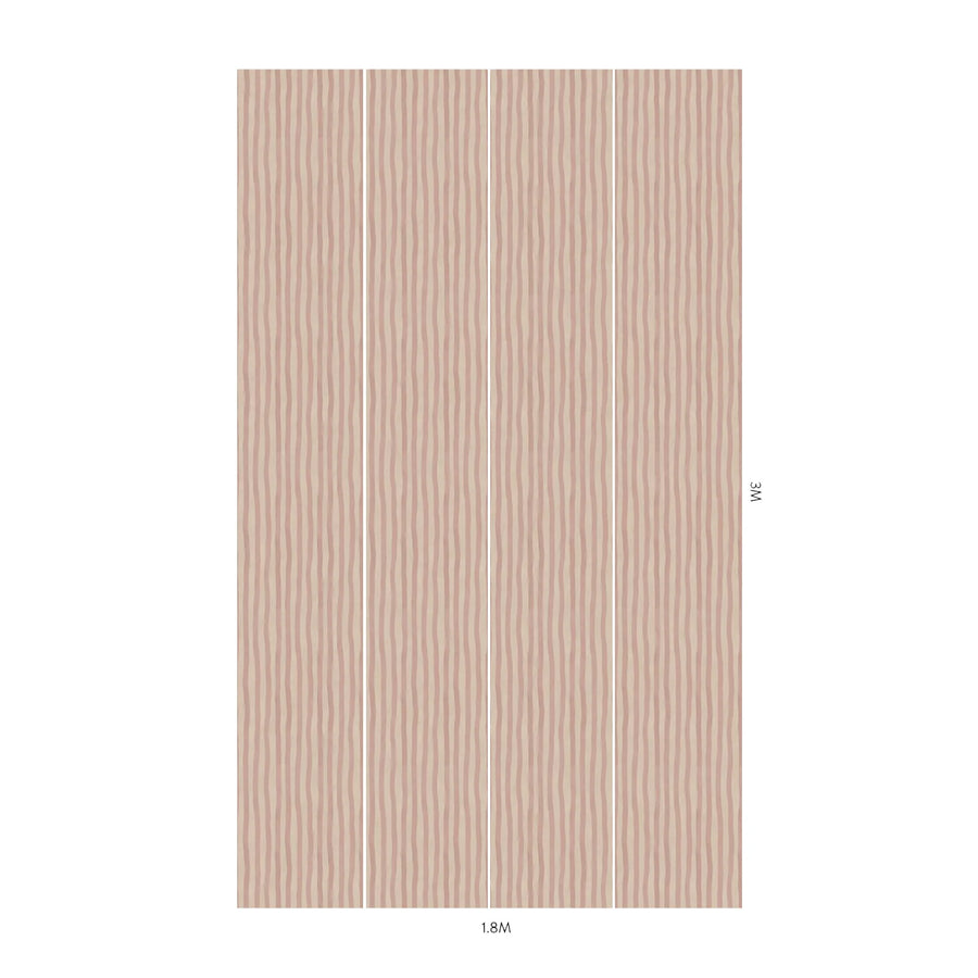  ARTIST'S STRIPE: Sakura & Astrantia (Pink on Peach) 9'10" height
