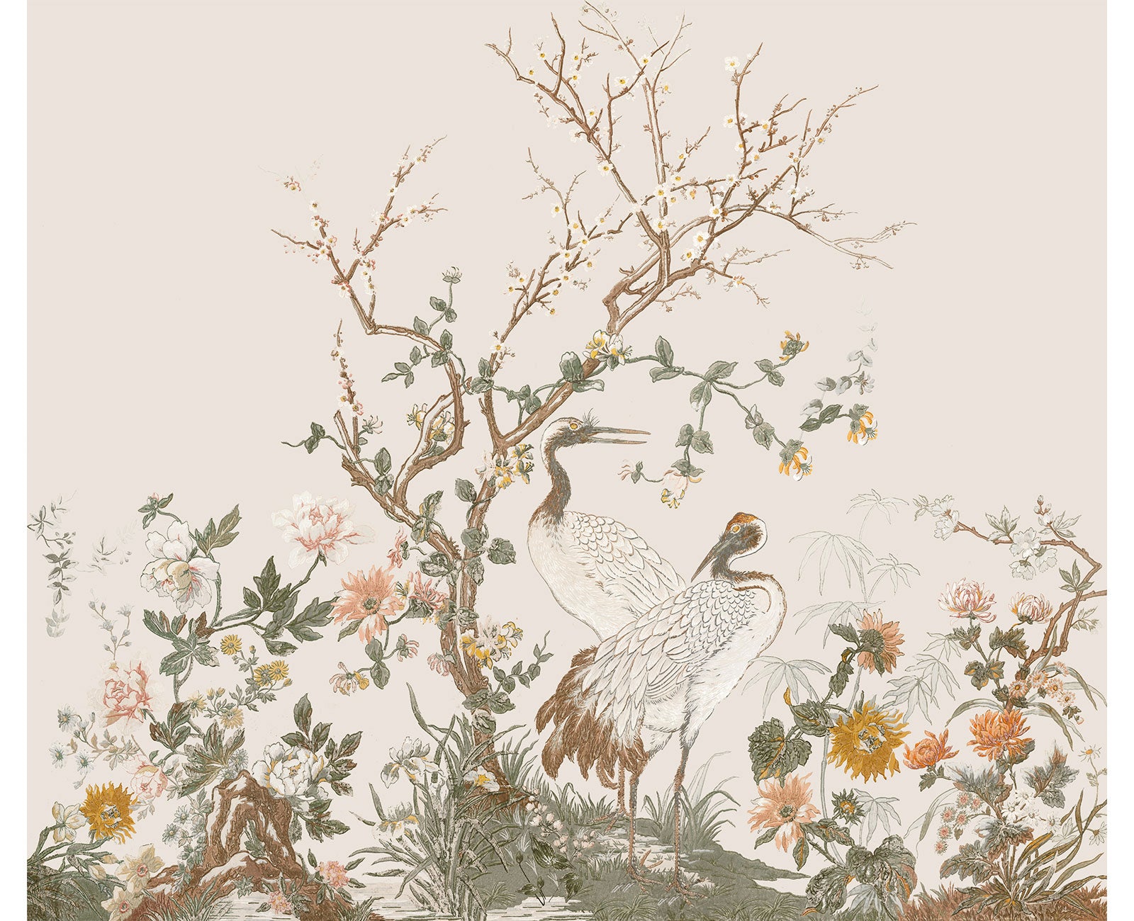 Japanese Cranes Mural