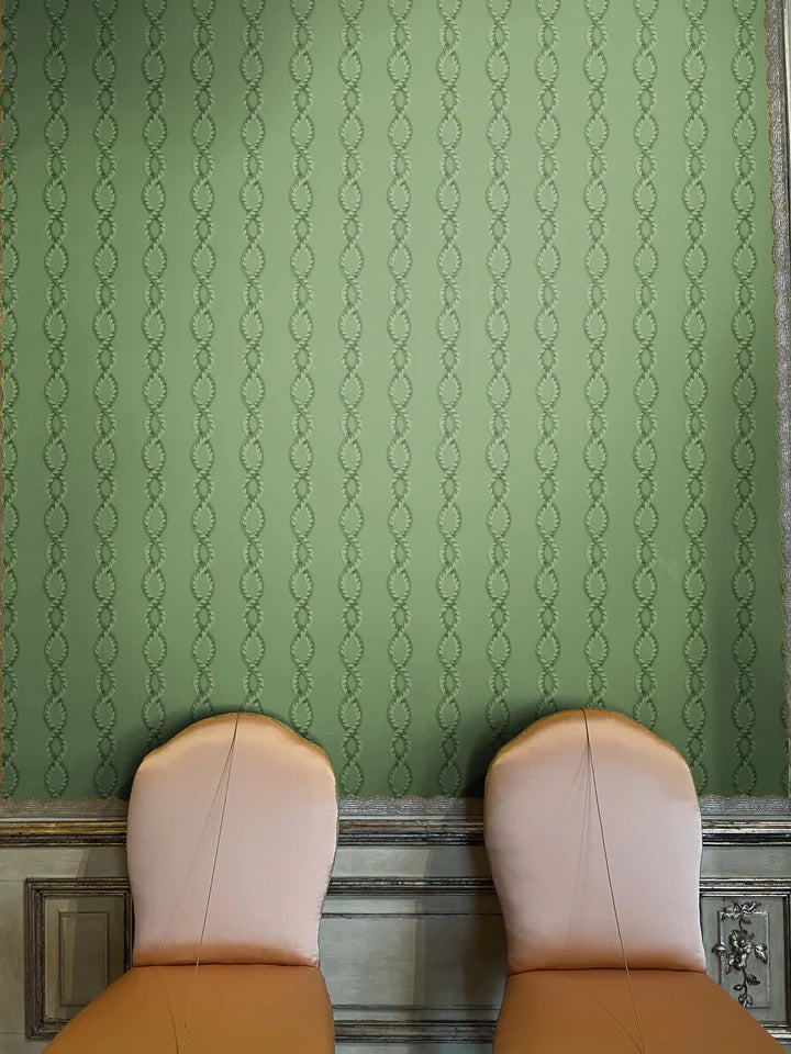 Papier:  Baroque Minimal Wallpaper in Mint