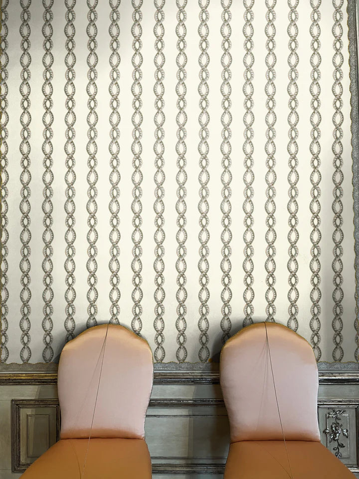 Papier:  Baroque Minimal Wallpaper in Sand