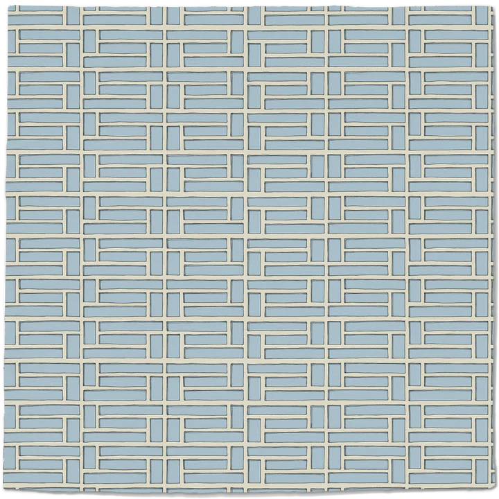 Papier: Lattice Minimal Wallpaper in Cerulean