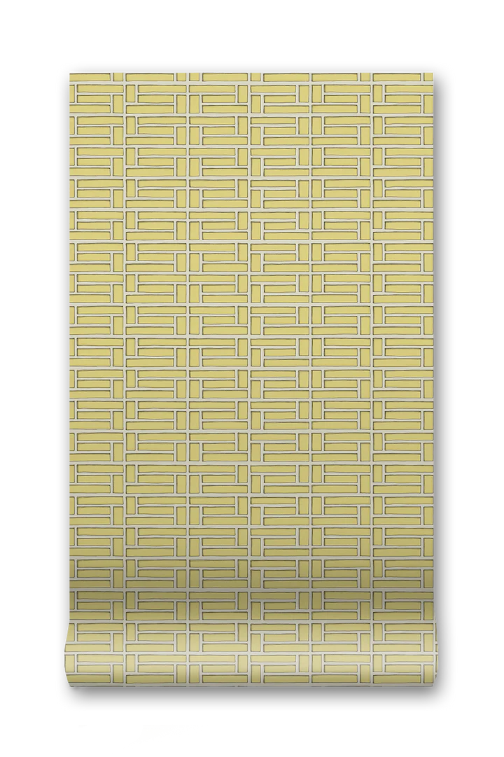 Papier: Lattice Minimal Wallpaper in Parchment