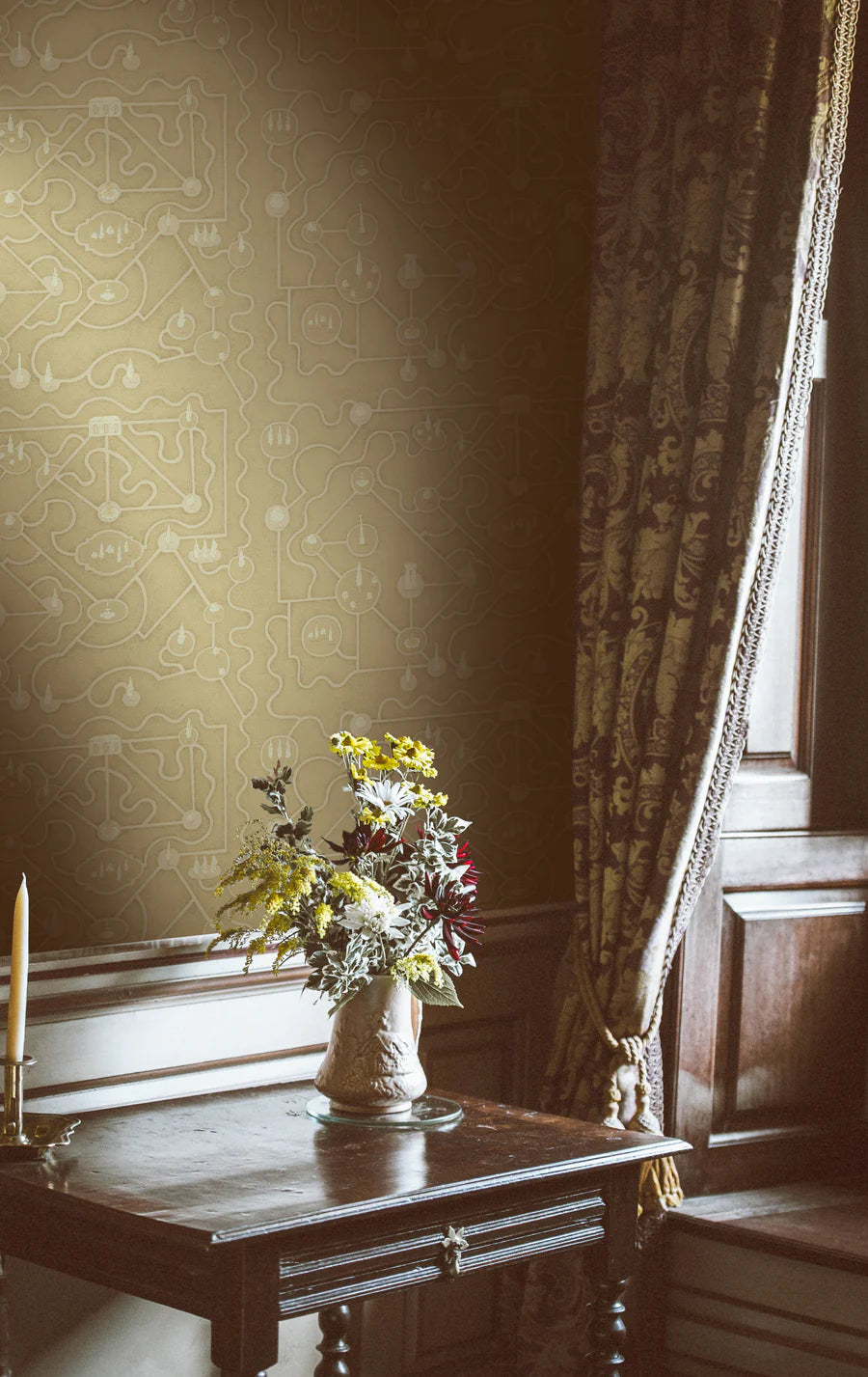 Papier: Labyrinth Wallpaper in Clay