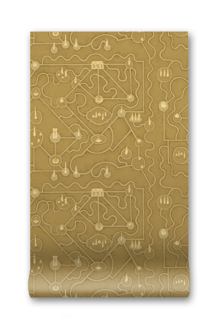 Papier: Labyrinth Wallpaper in Clay