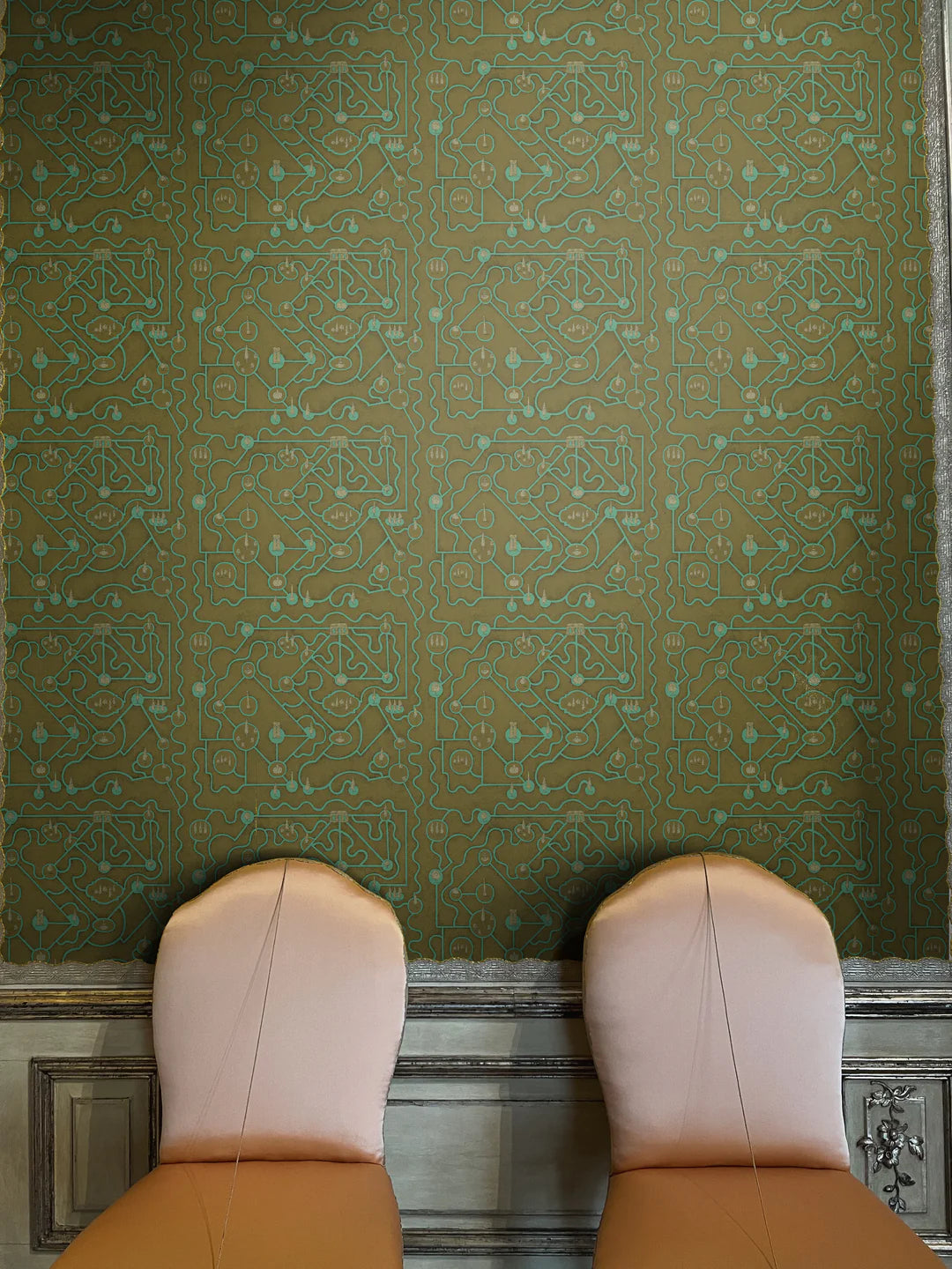 Papier: Labyrinth Wallpaper in Mineral