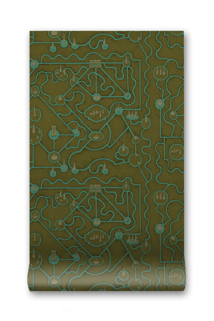Papier: Labyrinth Wallpaper in Mineral