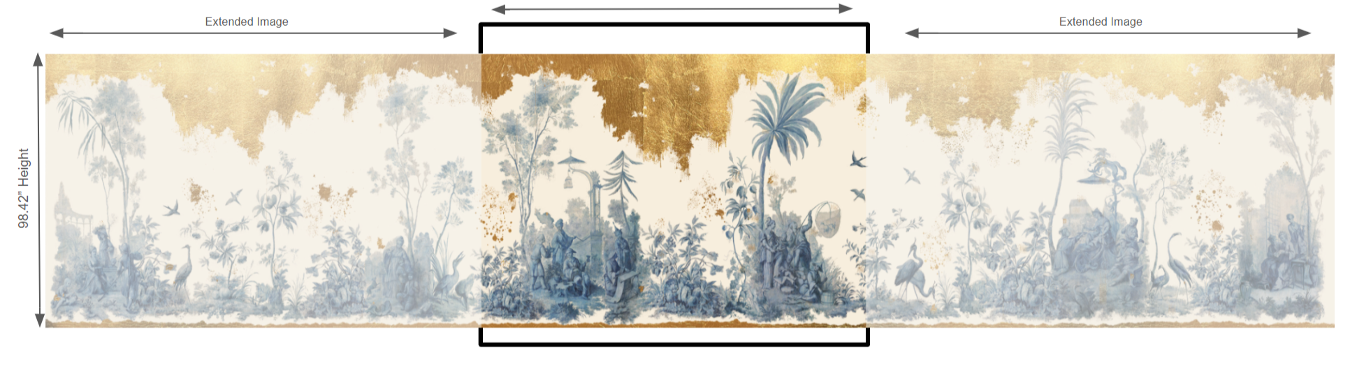 Le Grand Siecle: Sunday In The Countryside Gold Leaf Wallpaper