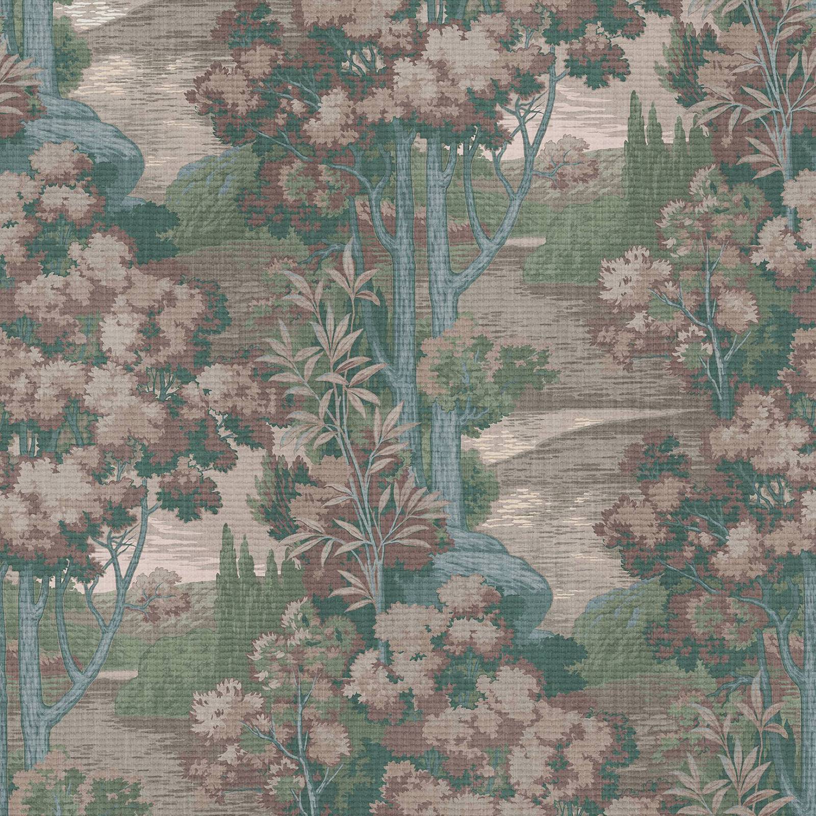 Calico Print Background Halcyon – Walnut Wallpaper