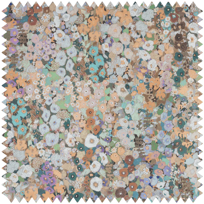 Hollyhocks Cotton Linen Fabric