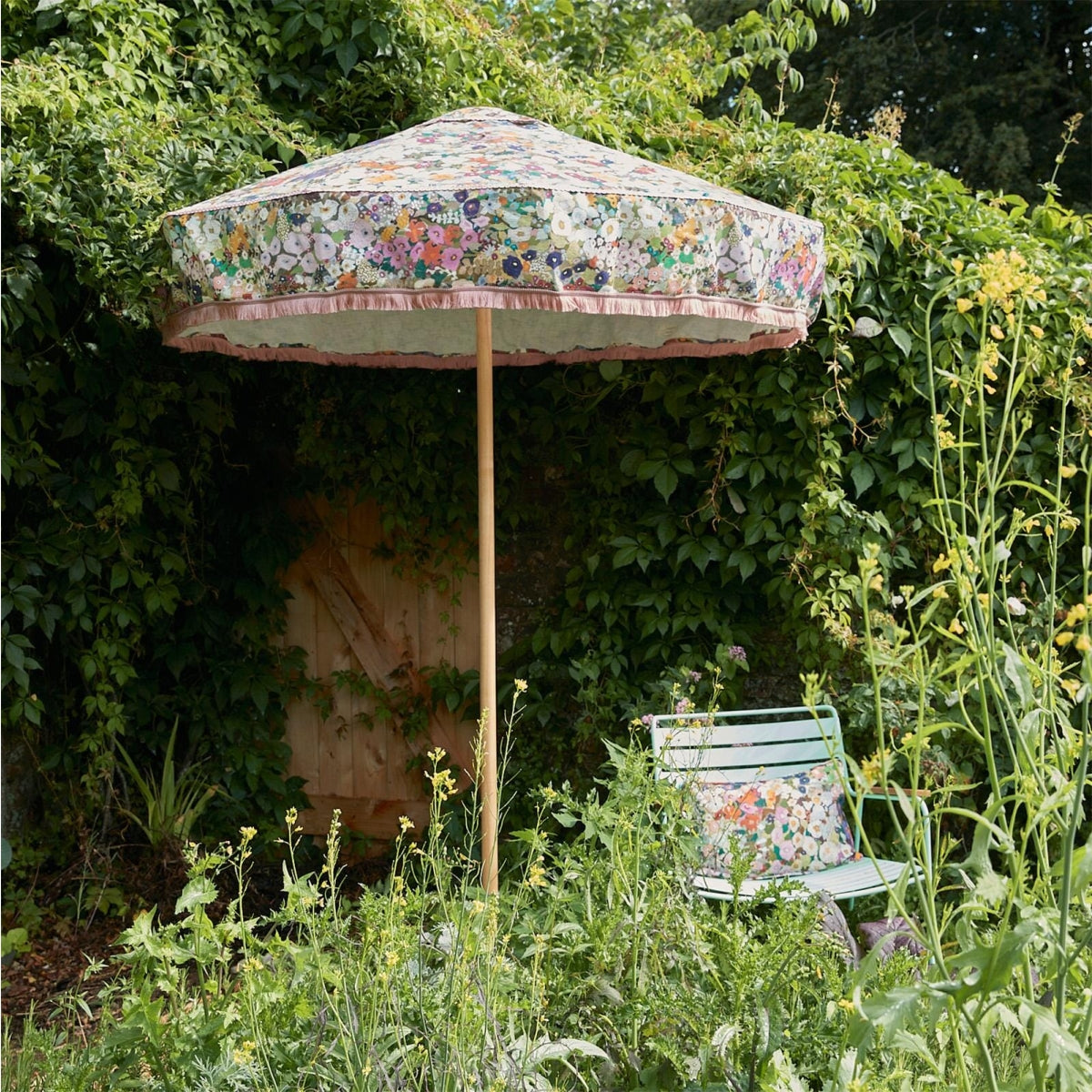 Hollyhocks Outdoor Performance Fabric