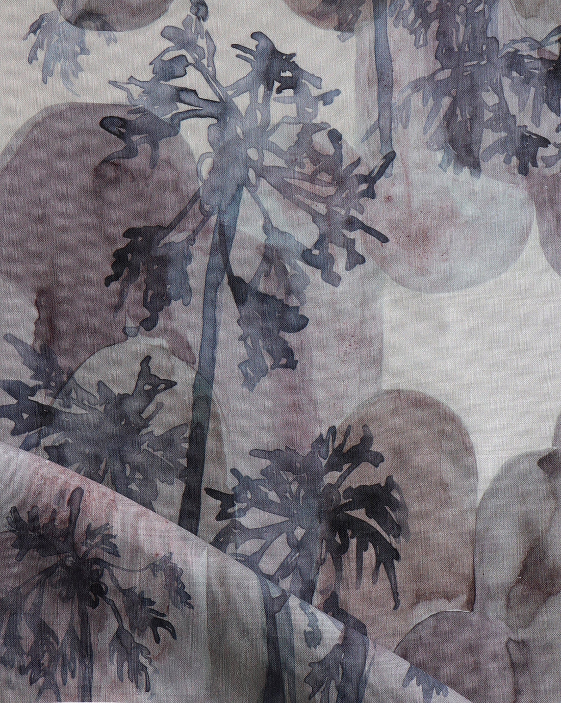 Papaya Arc Fabric in Linen