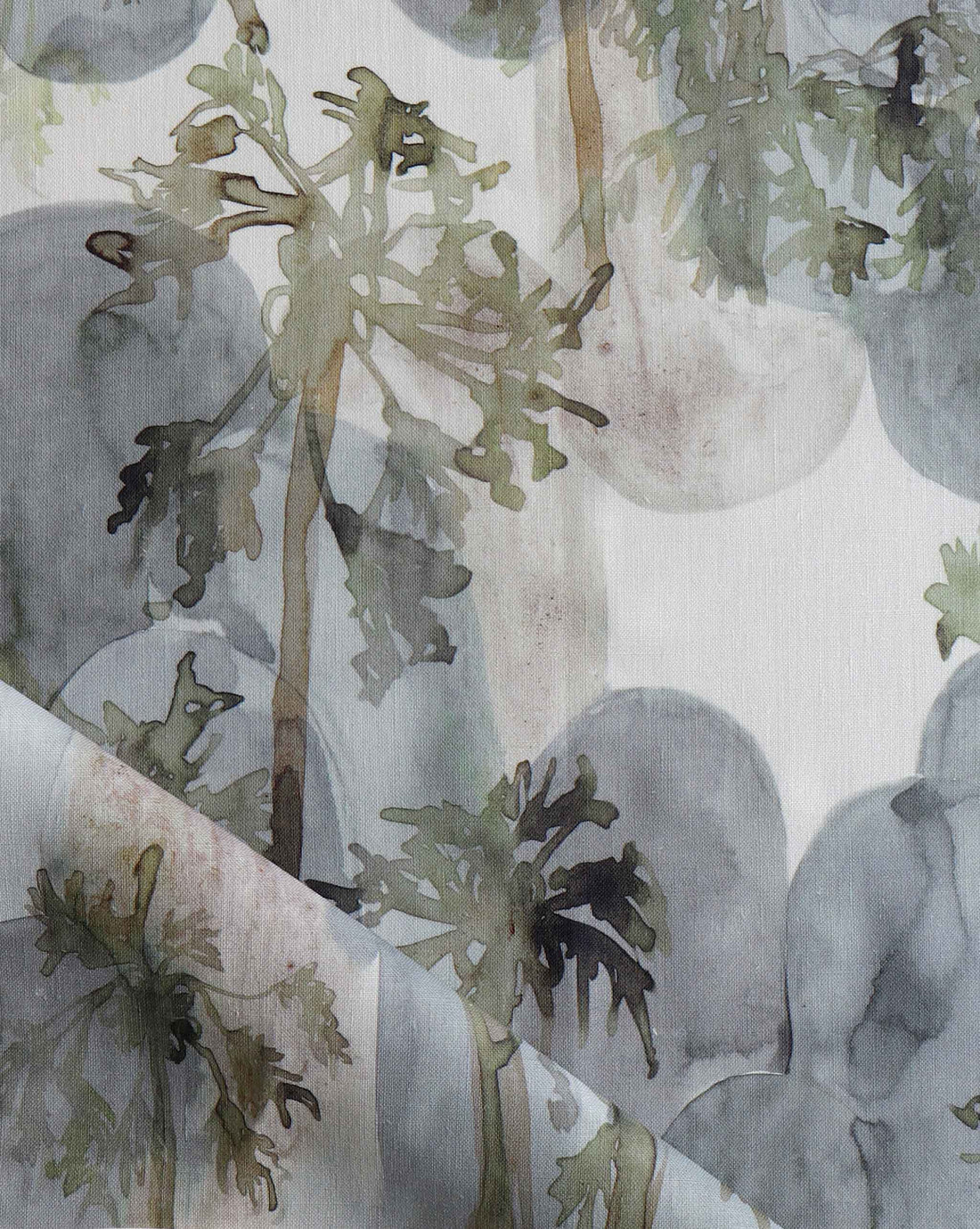 Papaya Arc Fabric in Linen