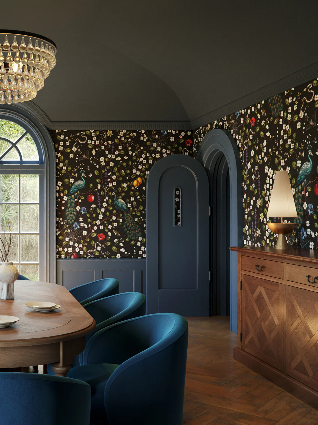 Nocturne – Walnut Wallpaper