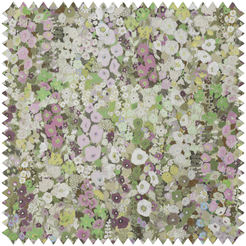 Hollyhocks Cotton Linen Fabric