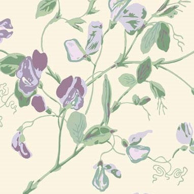 Purple & Green on Cream