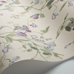 Purple & Green on Cream