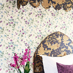 Purple & Green on Cream