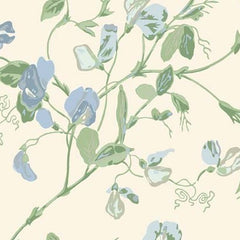 Blue & Green on Cream