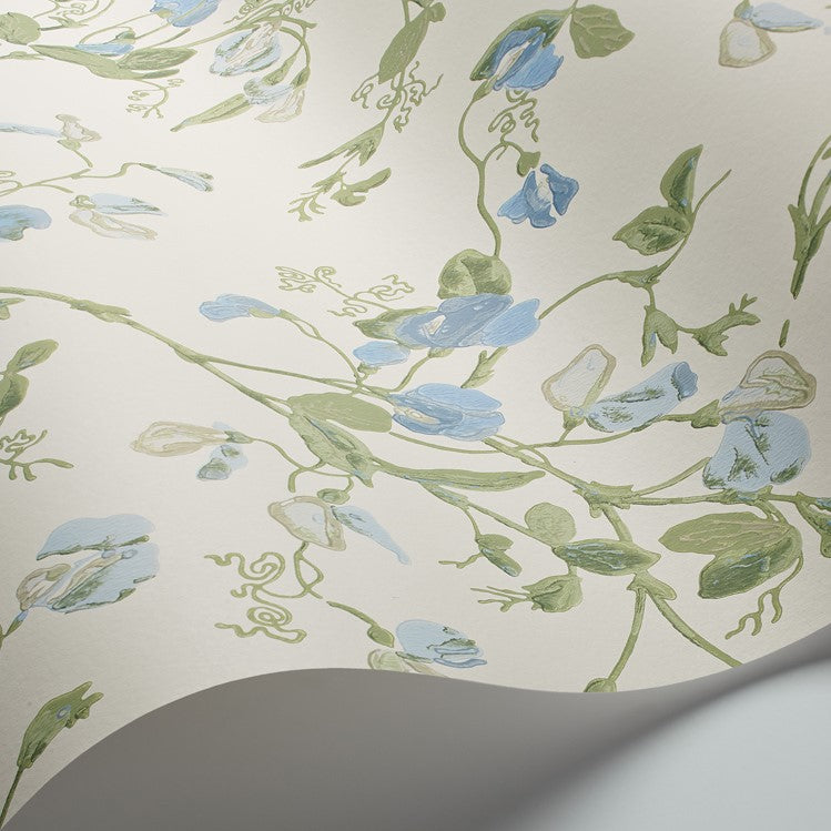 Blue & Green on Cream