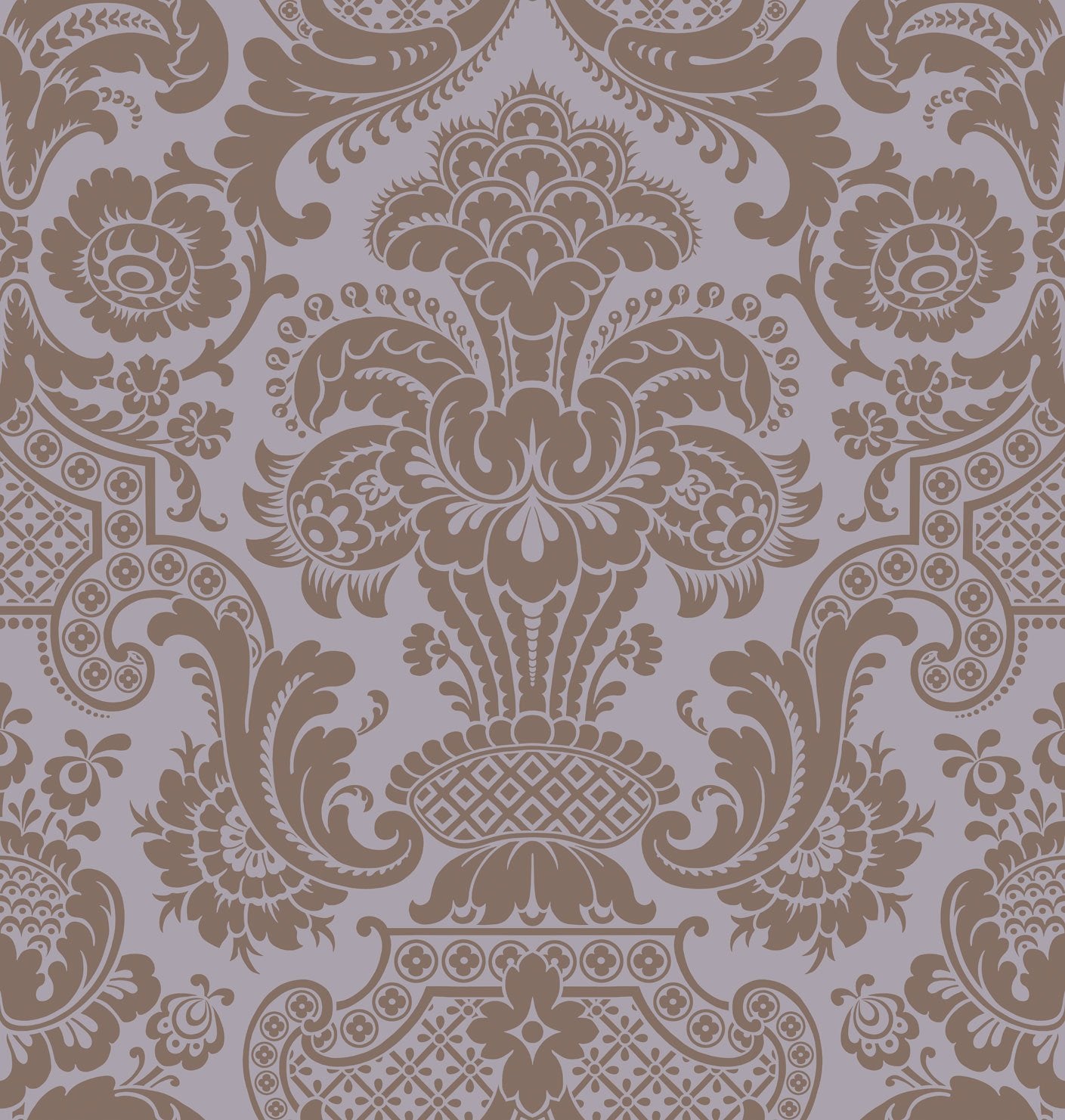 Flocked Taupe on Lilac